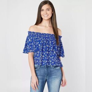 Amuse Society  In Your Dreams Floral Top Off The Shoulder Crop Size M